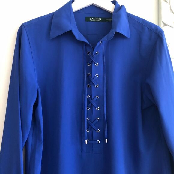 LAUREN RALPH LAUREN Lace Up Blouse - Picture 2 of 6